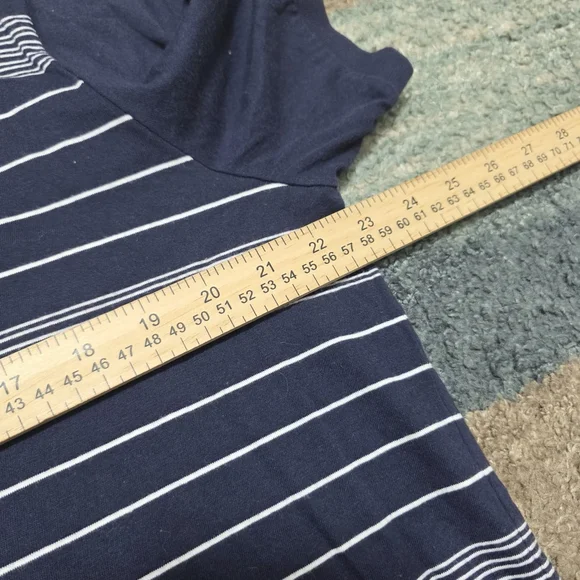 Lacoste Navy Blue Striped Polo Shirt Men’s 7 Regular Fit Crocodile - Picture 8 of 8